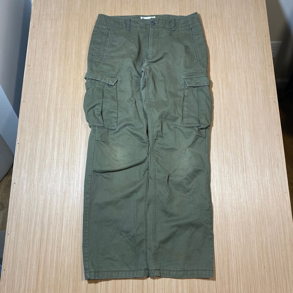 Gap Original Cargo Pants Mens 31x32 Olive Green Straight Leg Utility Trousers